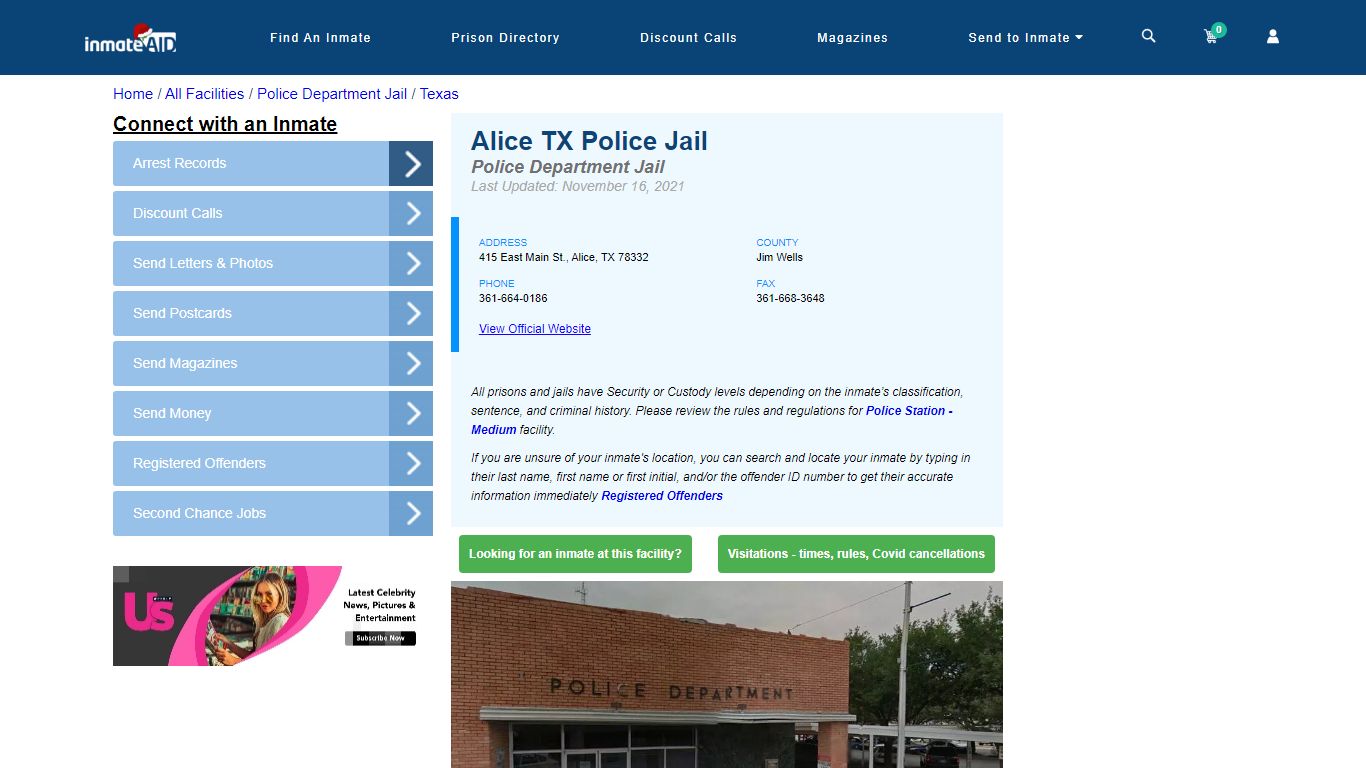 Alice TX Police Jail & Inmate Search - Alice, TX